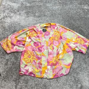 Meritt Kimono Blouse Top womens Small Relaxed Open Floral Colorful Light New NWT